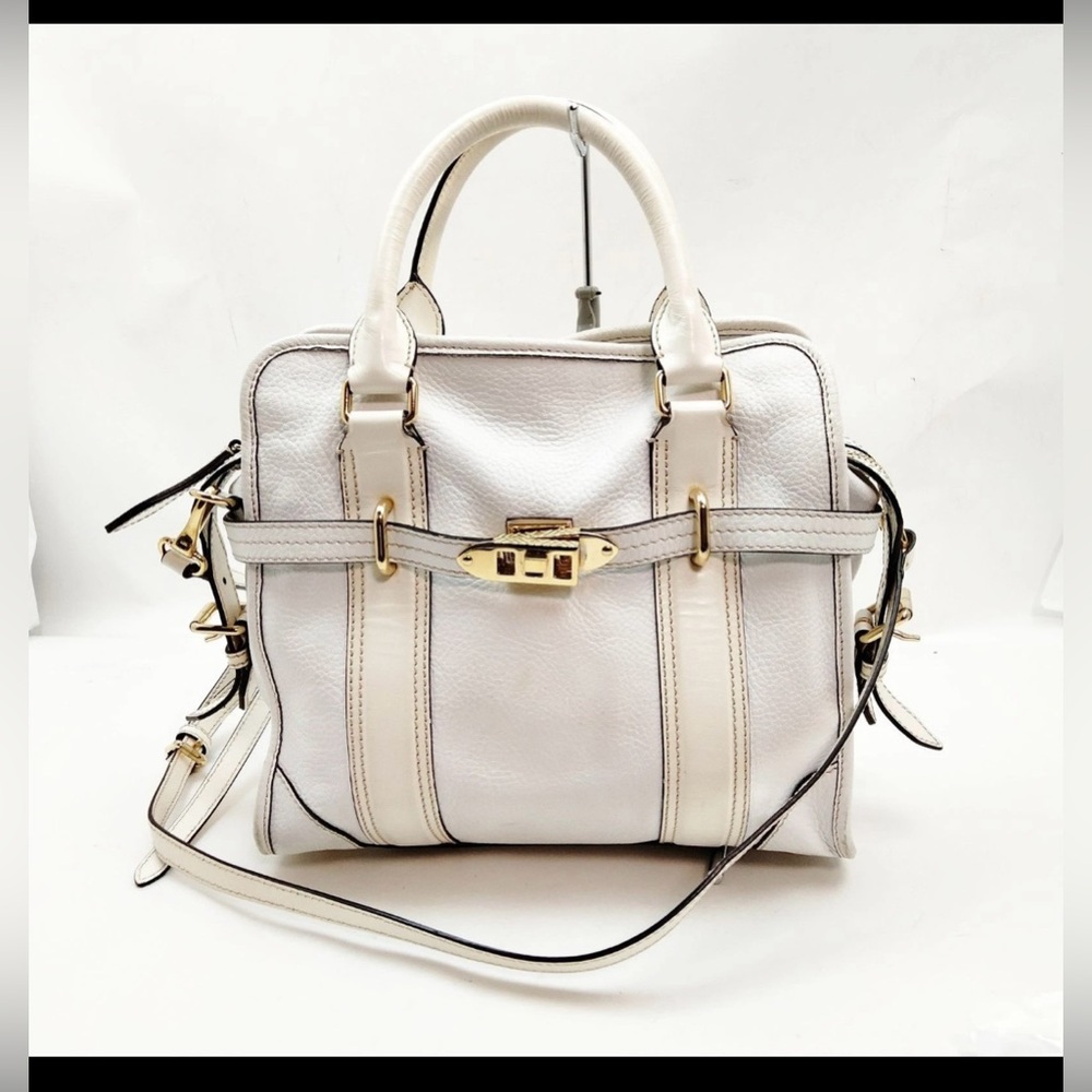 Burberry Leather Minford Satchel tote shoulder bag / 2 way bag